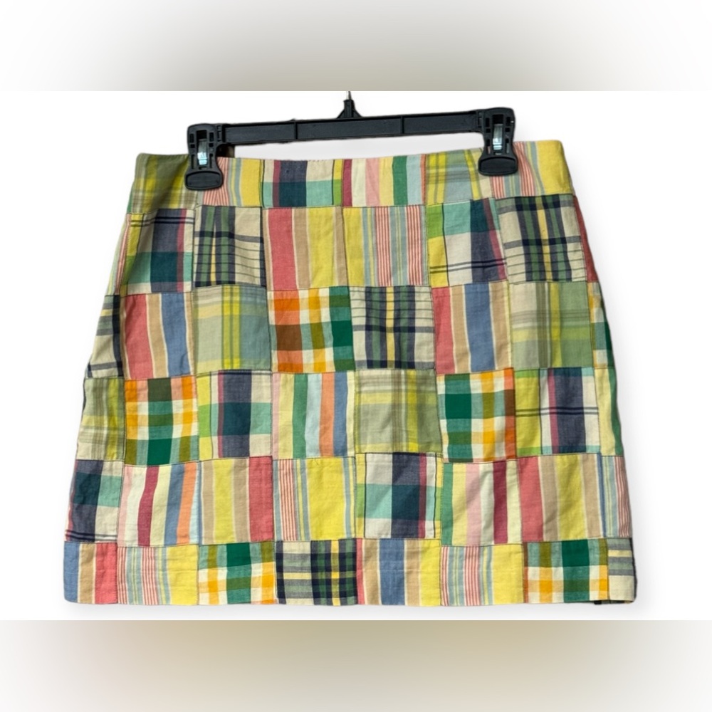 EUC J Crew Skirt Size 6 Yellow  Mini Cotton Plaid Casual - Picture 2 of 5